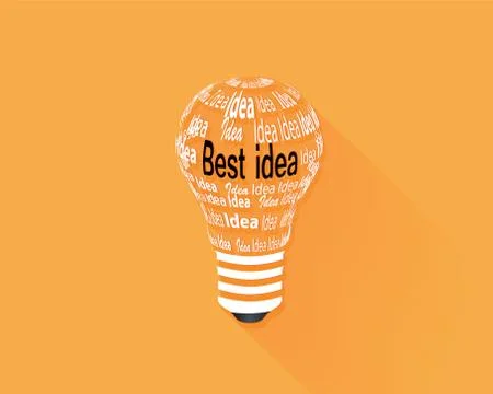 Light bulb idea concept . Vector flat icon. Stock Illustration