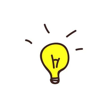 Light bulb, idea, doodle, vector illustration on a white background Stock Illustration