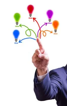 Light bulb idea from finger Stock Photos