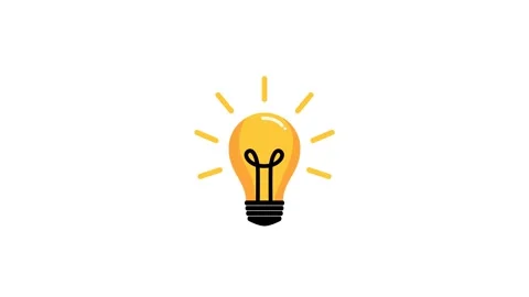 Light bulb idea flat animation with pop up motion effect and light rays. Video stock 327158350