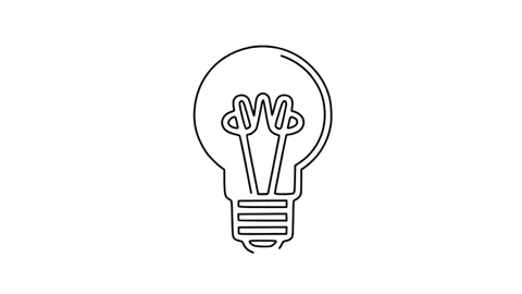 Light bulb idea icon animation video Stock Footage 328962565
