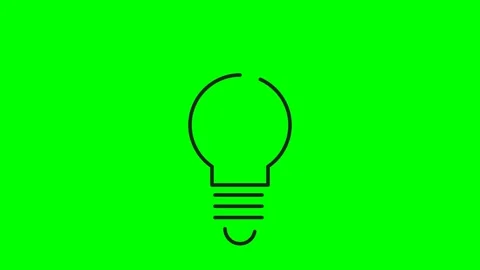 Light Bulb Idea Icon Animation Appearing on Green Screen Background Stock Footage 345654611