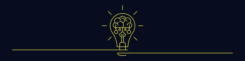 Light bulb idea icon. Brain inside lightbulb vector Innovation creativity logo. Stock Illustration