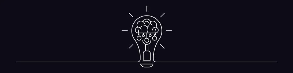 Light bulb idea icon. Brain inside lightbulb vector Innovation creativity logo. Stock Illustration
