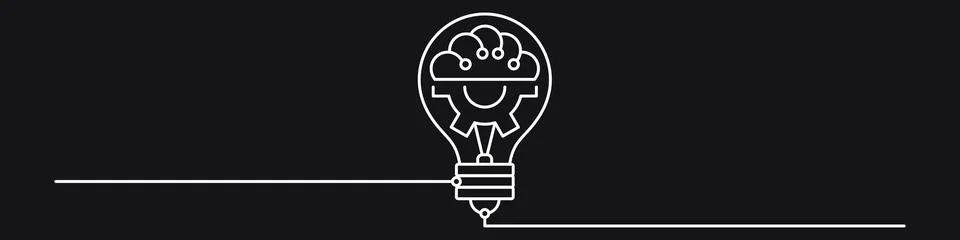 Light bulb idea icon. Brain inside lightbulb vector Innovation creativity logo. Stock Illustration