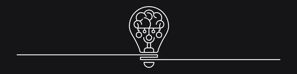 Light bulb idea icon. Brain inside lightbulb vector Innovation creativity logo. Stock Illustration