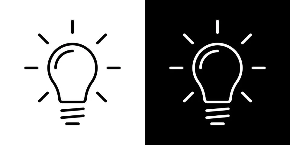 Light bulb idea icon. Brain inside lightbulb vector Innovation creativity logo. Stock Illustration