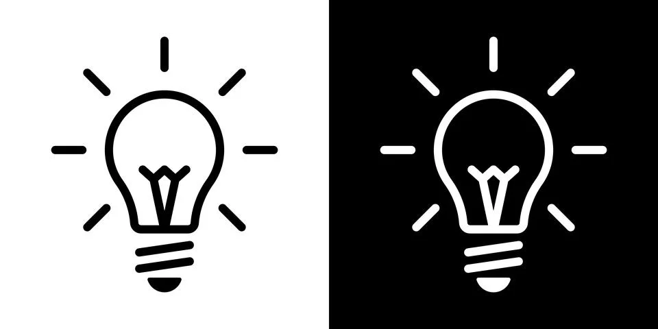 Light bulb idea icon. Brain inside lightbulb vector Innovation creativity logo. Stock Illustration