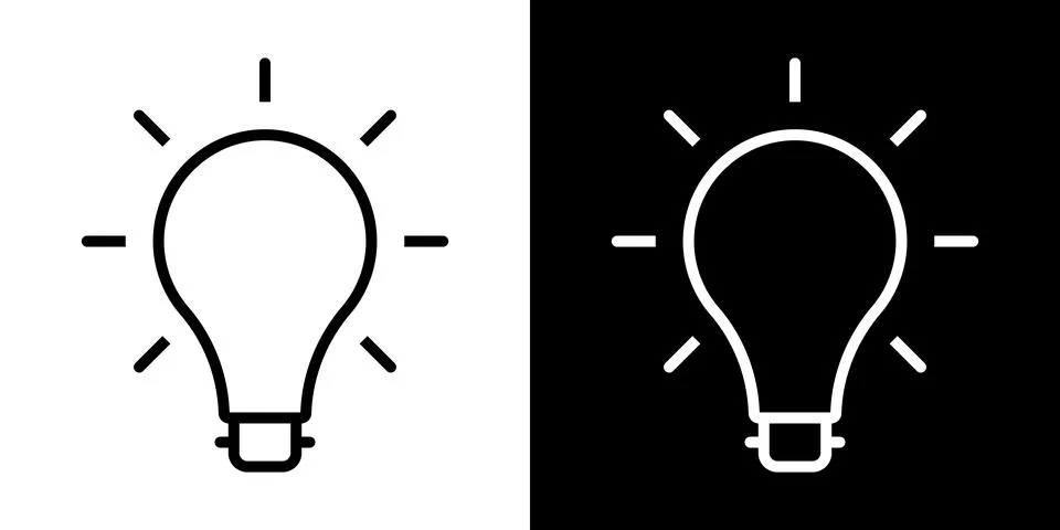 Light bulb idea icon. Brain inside lightbulb vector Innovation creativity logo. Stock Illustration