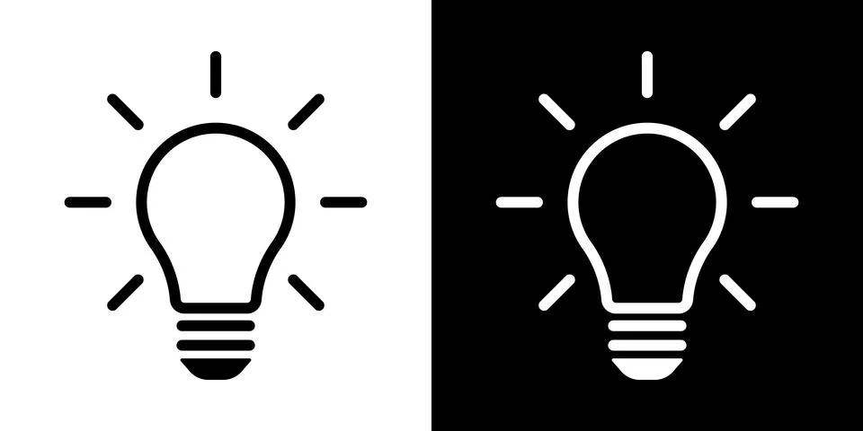 Light bulb idea icon. Brain inside lightbulb vector Innovation creativity logo. Stock Illustration