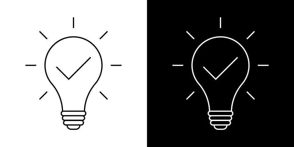Light bulb idea icon. Brain inside lightbulb vector Innovation creativity logo. Stock Illustration