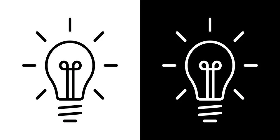 Light bulb idea icon. Brain inside lightbulb vector Innovation creativity logo. Stock Illustration