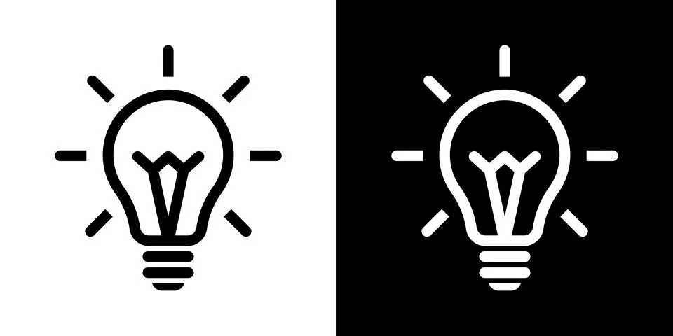 Light bulb idea icon. Brain inside lightbulb vector Innovation creativity logo. Stock Illustration