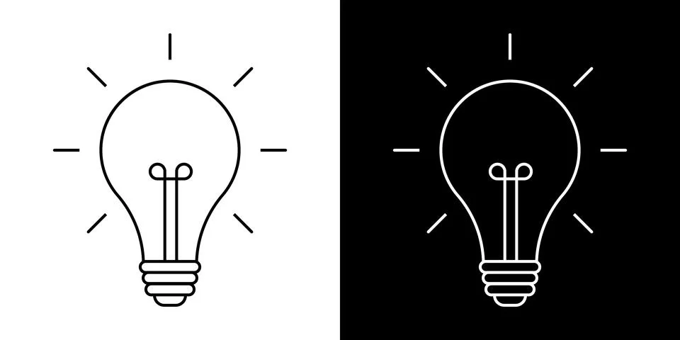 Light bulb idea icon. Brain inside lightbulb vector Innovation creativity logo. Stock Illustration