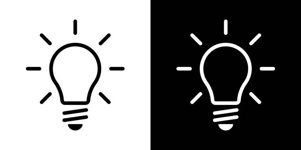 Light bulb idea icon. Brain inside lightbulb vector Innovation creativity logo. Stock Illustration