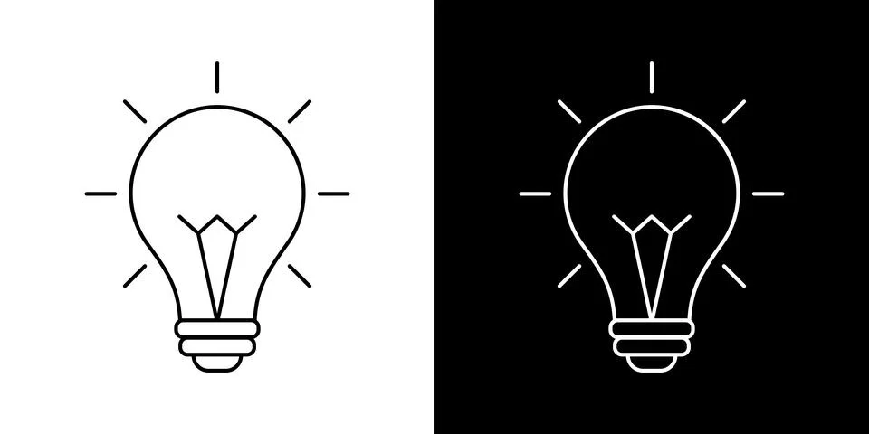 Light bulb idea icon. Brain inside lightbulb vector Innovation creativity logo. Stock Illustration