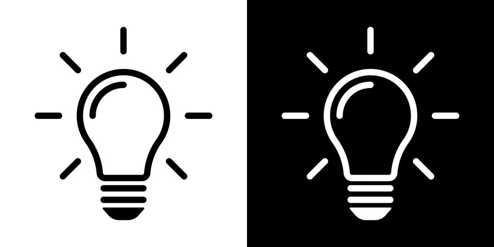 Light bulb idea icon. Brain inside lightbulb vector Innovation creativity logo. Stock Illustration