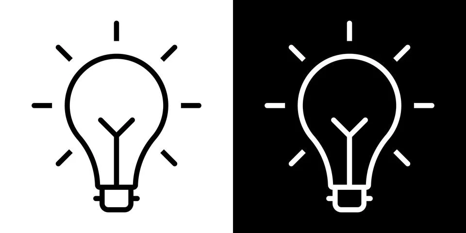 Light bulb idea icon. Brain inside lightbulb vector Innovation creativity logo. Stock Illustration