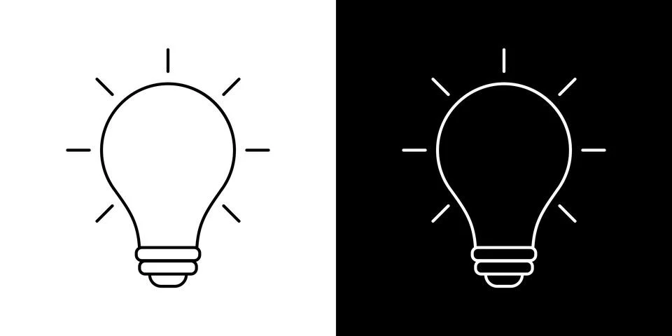 Light bulb idea icon. Brain inside lightbulb vector Innovation creativity logo. Stock Illustration