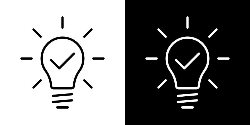 Light bulb idea icon. Brain inside lightbulb vector Innovation creativity logo. Stock Illustration
