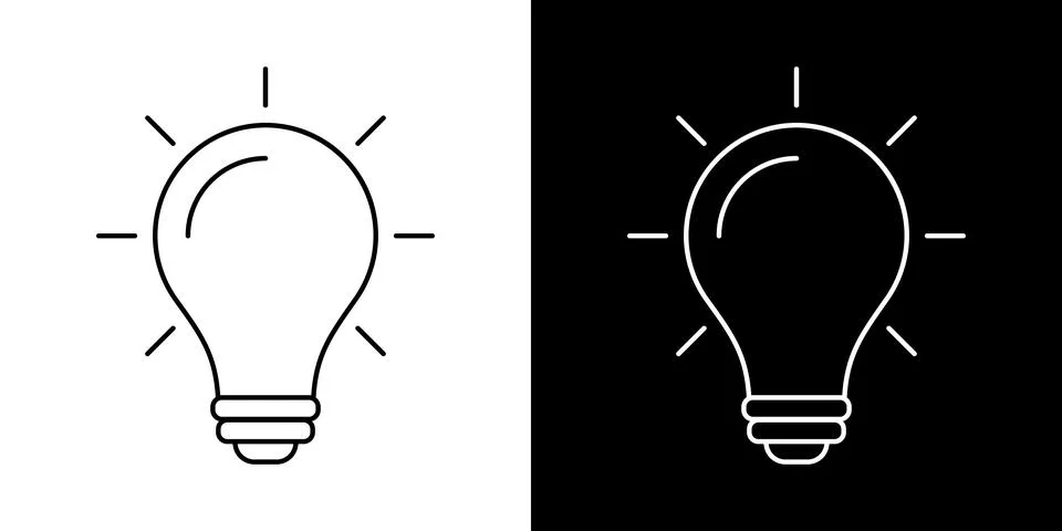 Light bulb idea icon. Brain inside lightbulb vector Innovation creativity logo. Stock Illustration