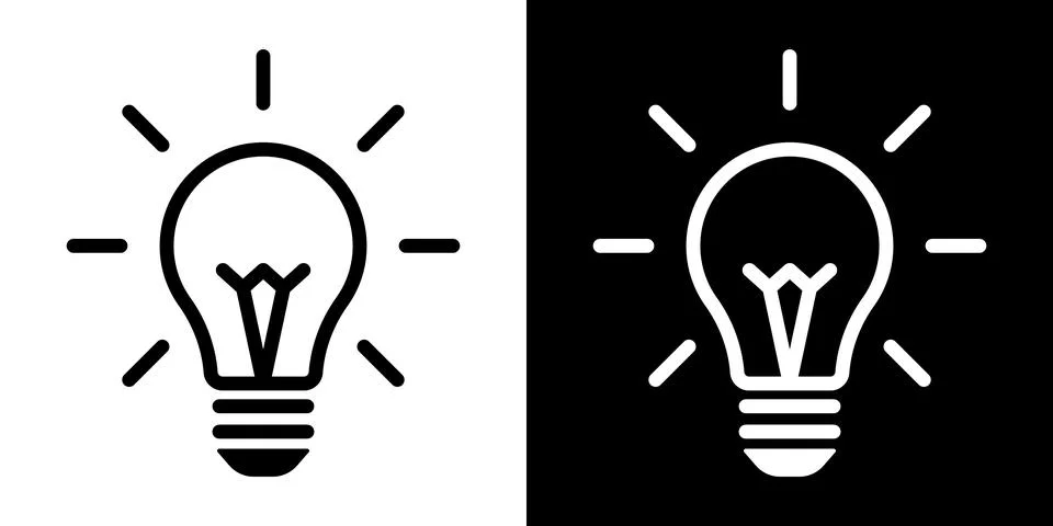 Light bulb idea icon. Brain inside lightbulb vector Innovation creativity logo. Stock Illustration