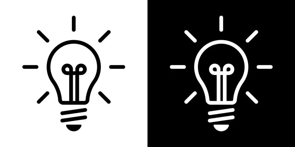 Light bulb idea icon. Brain inside lightbulb vector Innovation creativity logo. Stock Illustration