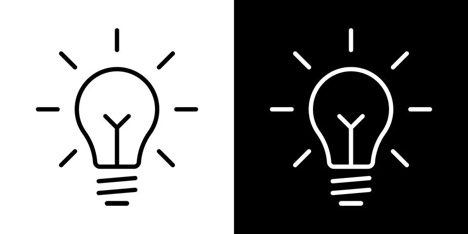 Light bulb idea icon. Brain inside lightbulb vector Innovation creativity logo. Stock Illustration