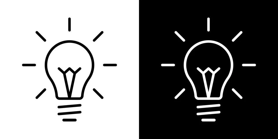 Light bulb idea icon. Brain inside lightbulb vector Innovation creativity logo. Stock Illustration