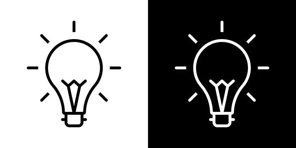 Light bulb idea icon. Brain inside lightbulb vector Innovation creativity logo. Stock Illustration