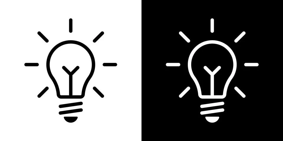 Light bulb idea icon. Brain inside lightbulb vector Innovation creativity logo. Stock Illustration