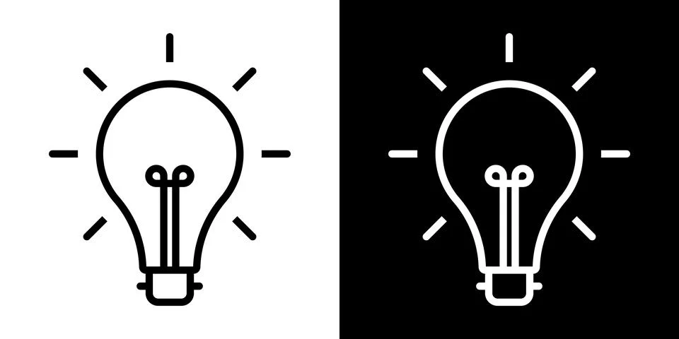Light bulb idea icon. Brain inside lightbulb vector Innovation creativity logo. Stock Illustration