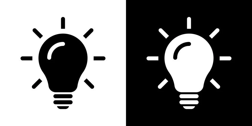 Light bulb idea icon. Brain inside lightbulb vector Innovation creativity logo. Stock Illustration