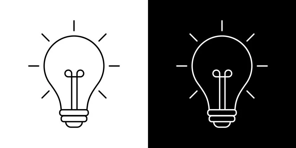 Light bulb idea icon. Brain inside lightbulb vector Innovation creativity logo. Stock Illustration