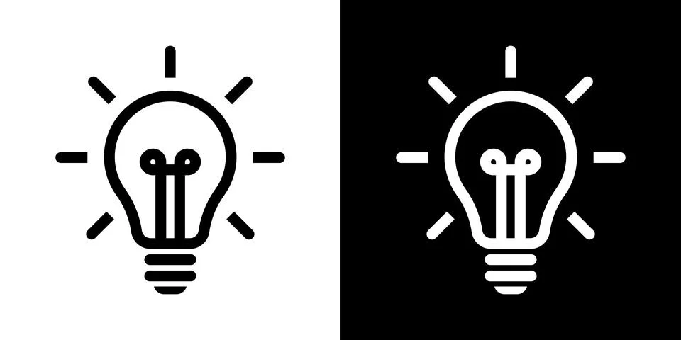 Light bulb idea icon. Brain inside lightbulb vector Innovation creativity logo. Stock Illustration