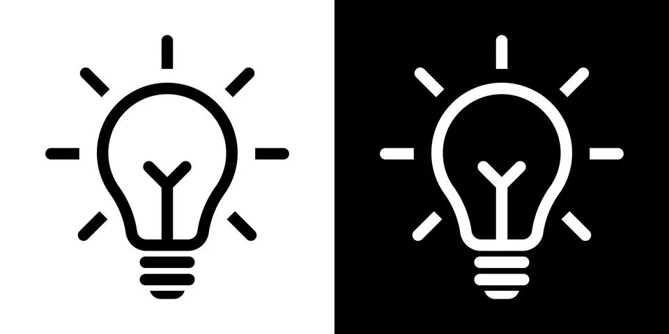 Light bulb idea icon. Brain inside lightbulb vector Innovation creativity logo. Stock Illustration