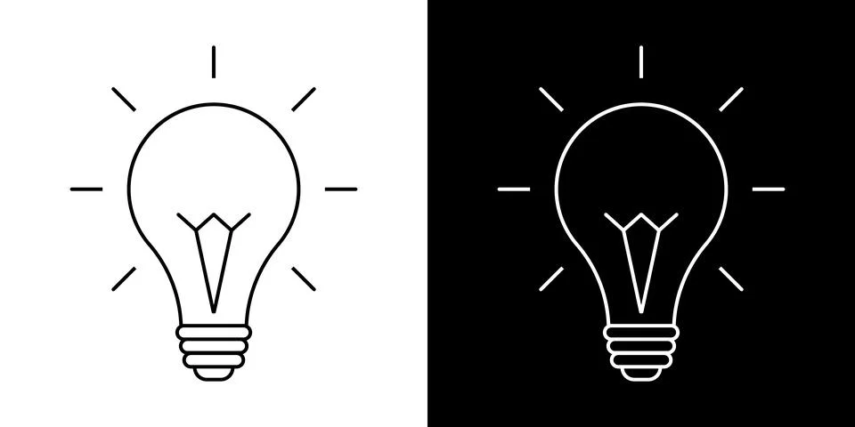 Light bulb idea icon. Brain inside lightbulb vector Innovation creativity logo. Stock Illustration