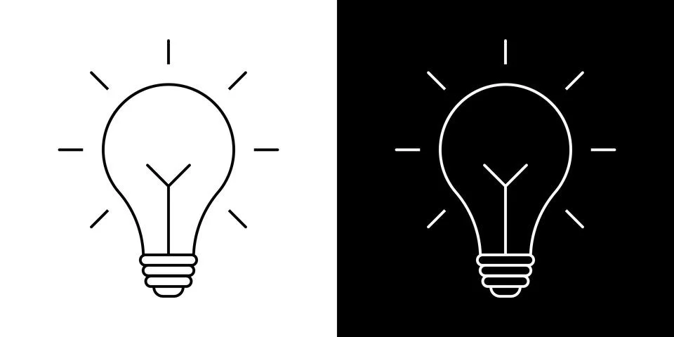 Light bulb idea icon. Brain inside lightbulb vector Innovation creativity logo. Stock Illustration