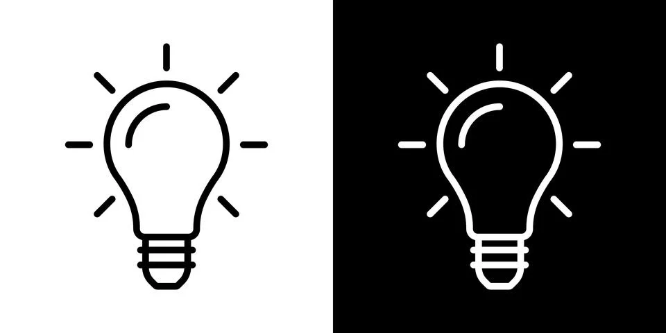 Light bulb idea icon. Brain inside lightbulb vector Innovation creativity logo. Stock Illustration