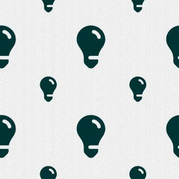 Light bulb, idea icon sign. Seamless pattern with geometric texture. Vector Stock Illustration