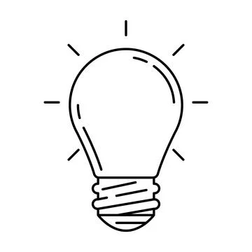 Light bulb idea illustration. Concept image in line style. Stock Illustration