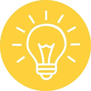 Light bulb idea innovation solution icon flat design Stock Illustration