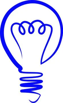 Light bulb idea line scetch vector tmblem Stock Illustration