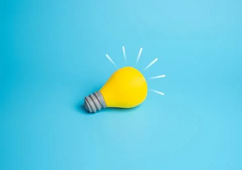 Light bulb idea. Minimalism. Creativity, innovation, startup vision, problem  写真素材