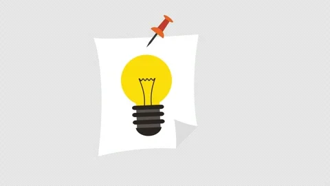 Light Bulb Idea Note Pinned on Paper Symbolizing Creative Thinking and Stock Footage 339766880