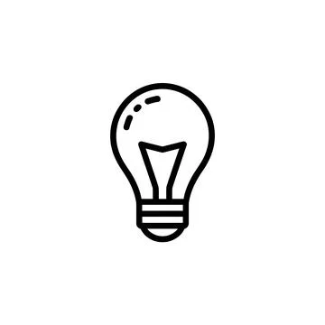 Light Bulb Idea Outline Icon Stock Illustration