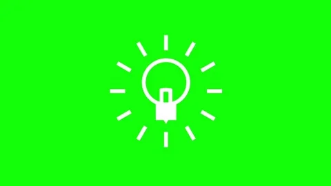 Light bulb idea shining think on green screen animation (Chroma key) Stock Footage 312019181