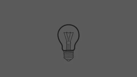 Light bulb idea sing yellow drawing Stock Footage 94038902