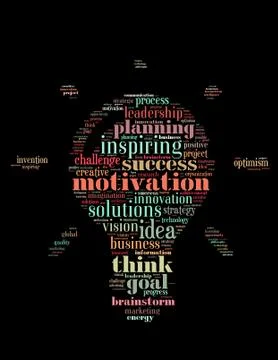 Light Bulb Idea, word cloud concept Stockillustratie