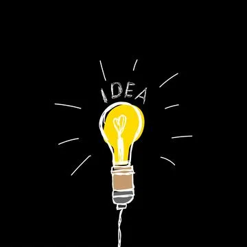 A light bulb of ideas. Stock Illustration